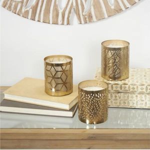 Decorative Gold Metal Laser Cut Candle <b>Lantern</b> Holder Set For Home Decor Wedding <b>Table</b> Centerpiece Modern Votive Light <b>Lamp</b> - Product Image 1