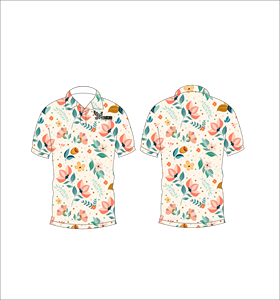 เสื้อโปโลชายลายดอกไม้เขตร้อน พิมพ์ลายทั้งตัว แขนสั้น สไตล์ลำลอง สำหรับเล่นกอล์ฟ - Product Image 1