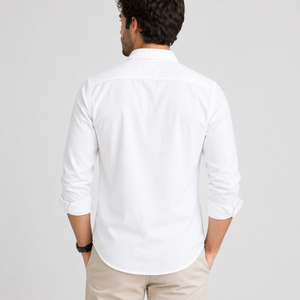 Chemise décontractée pour homme, de haute qualité, à col montant brodé, en flanelle tricotée, respirante, à séchage rapide, 100% coton, manches longues, coupe classique - Product Image 2