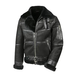 Blouson de moto vintage en cuir pour homme avec finition tannée et capuche – Vêtement d'extérieur élégant pour l'hiver avec doublure douce - Product Image 5