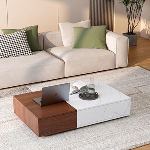 Tavolino da Caffè in Noce Stile Moderno con Due Comodi Spazi di Archiviazione - Product Image 4