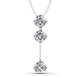 Sterling Silver 925 Premium Austrian Crystal Jewelry High Quality Dazzling Long Drop Pendant Y Necklace Destiny Jewellery