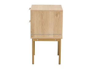Juego de Mesitas de Noche Rústicas de Madera Maciza de Mango con 2 Estaciones de Carga y 2 Cajones, Mesita de Noche Moderna Hecha a Mano, Exportación Mundial - Product Image 4