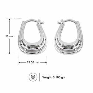 WOMEN 15.5X20MM HOOP <b>EARRINGS</b> BOHEMIAN 925 STERLING SILVER PLATED HANDCRAFTED JEWELRY GIFT FOR ANNIVERSARY SPECIAL OCCASIONS - Product Image 5