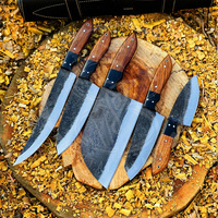 Ensemble de couteaux de chef en acier inoxydable à succès avec accessoires et manches en bois, couteaux de cuisine à manche drapé, ensemble de cuisine
