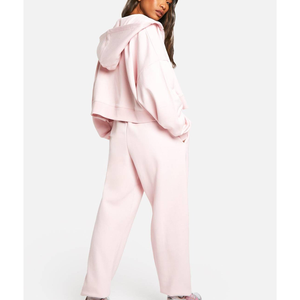 Conjunto de Chándal Ligero de Algodón con Capucha y Cremallera para Mujer, Estilo Urbano, Venta al por Mayor de Fábrica, 2 Piezas - Product Image 2