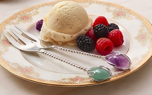 Ensemble de fourchettes à cocktail perlées en acier inoxydable poli miroir, avec tige perlée, pour la restauration, la vaisselle, la maison et les fêtes - Product Image 6