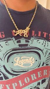 Collier pendentif en argent sterling 925 plaqué or jaune, serti de diamants moissanite VVS, inspiré du panthère, qualité supérieure - Product Image 5