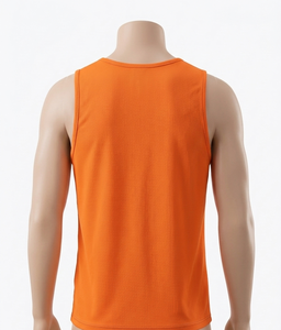 Men's Orange <b>Mesh</b> Tank Top Crew Neck Sleeveless Breathable Regular Fit All Seasons Solid Color 100% Polyester Basketball Apparel - Product Image 3