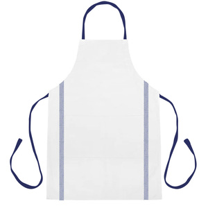 Tablier bleu marine 100 % coton tissé, anti-taches, avec bretelles réglables pour cuisine, hôtel et restaurant - Product Image 5