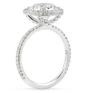 Bague de fiançailles et d'anniversaire en or jaune plaqué rhodium avec halo double bordé de diamants de laboratoire ronds de 2,78 carats - Product Image 2