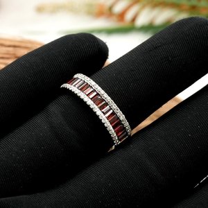 Handmade Natural Garnet <b>Ring</b> <b>925</b> Sterling <b>Silver</b> <b>Silver</b> Plated IGI Certified January Birthstone Red Gemstone Wedding Party - Product Image 2