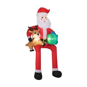 Decoración Navideña Inflable para Exteriores de 9.5 pies, Santa Claus Sentado con 4 Luces LED Integradas, Poliéster 210T, Inflado Rápido, Decoración para Jardín - Product Image 2