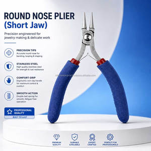 Pince à bec rond professionnel à mâchoires courtes en acier inoxydable, outil de fabrication de bijoux, pince à sertir les fils, fournisseur en gros OEM ODM - Product Image 1