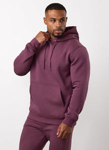 Conjunto Deportivo 2 en 1 para Hombre, con Capucha, Color Morado, Anti-Pilling, Manga Larga, Color Sólido, Informal, 100% Algodón, Ligero, para Otoño - Product Image 4