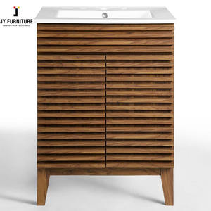 Vanidades de baño independientes completamente ensambladas europeas personalizadas de JY Vietnam Factory, carcasa de MDF, espejo de madera contrachapada directo - Product Image 3