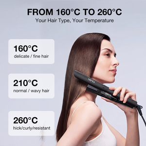 Piastra per Capelli Professionale in Ceramica e Tormalina LENA 160-260 ° Piastra per Capelli a Riscaldamento Rapido con Piastra Piatta e Interruttore di Blocco per Uso Professionale - Product Image 4