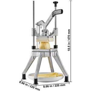 Affettatrice Professionale Kattex per Verdura e Frutta con Lama da 3/8'', Taglierina per Patatine Fritte e Affettatrice per Cipolle in Acciaio Inox - Product Image 6