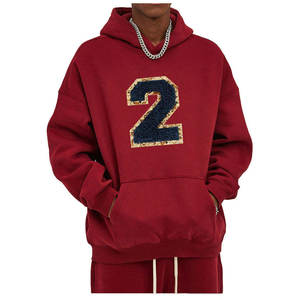 Sweat à capuche oversize délavé avec broderies et patchs, fermeture éclair, 100 % coton, effet soleil et délavé à l'acide, style streetwear - Product Image 2