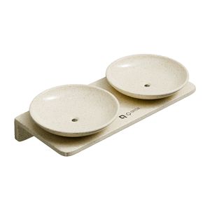 Support mural rond à double niveau pour savon, avec double plateau en verre et cadre métallique robuste, double porte-savon, organisateur de rangement pour salle de bain, argenté - Product Image 1