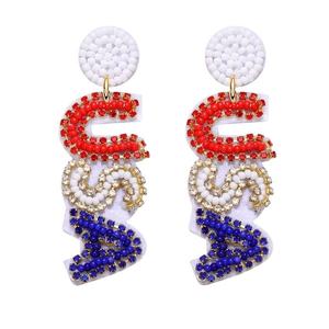 Boucles d'oreilles brodées à la main et perlées pour femmes, bijoux festifs et de soirée au meilleur prix - Product Image 3