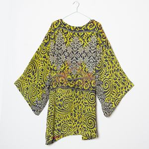 เสื้อคลุมกิโมโนผ้าฝ้ายอินเดียลายปะติดปะต่อแบบคันธา เสื้อคลุมคันธาแบบวินเทจ เสื้อแจ็คเก็ตฤดูใบไม้ร่วงแขนยาวสำหรับผู้หญิง - Product Image 3