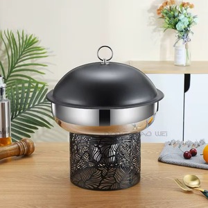 Nouvel Arrivage – Couvercle de Plat Chafing Dish Moderne en Acier Inoxydable Durable de Qualité Alimentaire, Thème Moyen-Oriental, Décoratif, Motif Feuille Découpé au Laser - Product Image 2