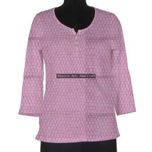 Les plus beaux vêtements de bureau en coton imprimé pour femmes Kurti Indian Prêt-à-Porter Dernière collection d'été - Product Image 1