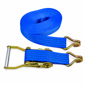 Sangle d'arrimage à cliquet résistante à l'abrasion 5000 kg 50 mm en polyester avec crochets pour le transport routier, fourniture directe d'usine - Product Image 1