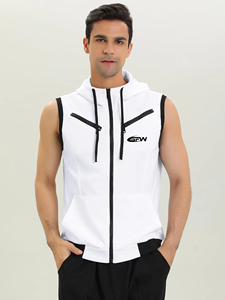 Men's Casual Hooded Sleeveless <b>Sweatshirt</b> Gym Fitness Tank Top Muscle Clothes Sports Tanks - Product Image 5