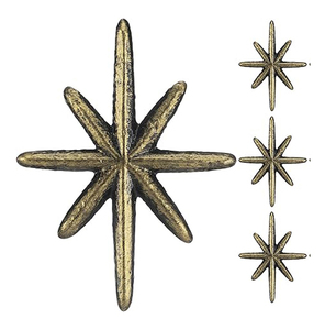 Unique Antique Gold Cast <b>Iron</b> Drawer Pulls & Cabinet Knobs, <b>8</b>-Pointed Star Unique Cabinet Knobs, Add Mid-Century Modern Knobs - Product Image 1