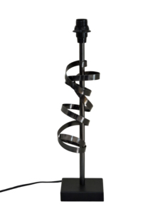 Base de lampe de table industrielle moderne en aluminium noir - Support de lampe de bureau en métal à ruban spiralé pour la décoration du salon et du bureau - Product Image 3