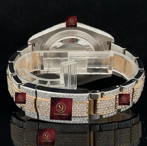 Montre de luxe SHREEJI JEWELS en or blanc avec diamants, 42 mm, analogique, mécanique, affichage de la date automatique, bracelet en acier inoxydable, étanche 3 BAR - Product Image 2