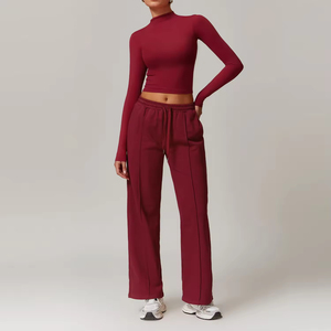 Completo da donna nero a 2 pezzi con pantaloncini, top corto senza maniche senza colletto, vestibilità skinny, tinta unita, traspirante, in spandex a <span class=keywords><strong>costine</strong></span>, primavera/estate - Product Image 2