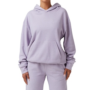 Conjunto de Sudadera con Capucha y Pantalones de Chándal de Algodón Grueso de Dos Piezas para Mujer, Estilo Oversize, Ecológico, Informal, para Invierno - Product Image 3