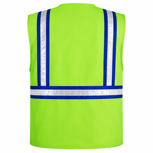 Chaleco de Seguridad Reflectante con Diseño de Tiras de Alta Visibilidad, Ropa de Trabajo Unisex de Algodón y Poliéster para Construcción y Seguridad Personal - Product Image 2