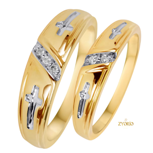 Luxury Cross Design Diamond <b>Ring</b> 14K 18K Yellow Gold Religious Band Lab Grown Diamond Men Women Wedding Faith Jewelry - Product Image 3