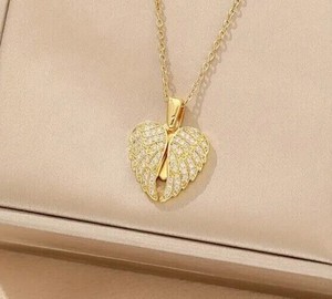 Collar con Colgante de Corazón de Ala de Ángel de Moissanita, Plata de Ley 925, Chapado en Oro, Micro Pavé, Joyería de Moissanita para Mujer, Tishya - Product Image 5