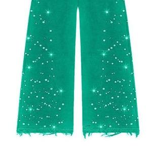 Ensemble de survêtement à capuche vert à paillettes pour filles, manches longues, fermeture éclair, coupe décontractée, sweat-shirt et pantalon en coton pour l'automne - Product Image 6