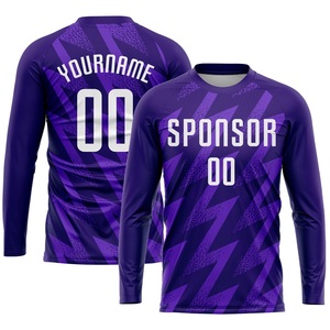 Camiseta de Fútbol Sublimada con Nuevo Diseño 2026, Cuello Redondo, Manga Corta, Color Morado Geométrico, Absorbe la Humedad, Unisex, para Adultos - Product Image 4