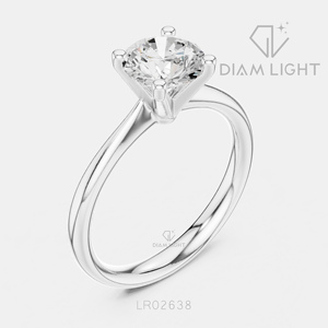 Bague de fiançailles solitaire ronde 1,10 carat, bijoux fins, certifiée IGI, or blanc 14 carats, diamant de laboratoire, bague d'anniversaire - Product Image 2