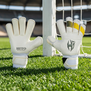 Premium Quality Custom Design White Goalkeeper Gloves With 4mm German Latex Negative Cut Latex Strap - Product Image 4