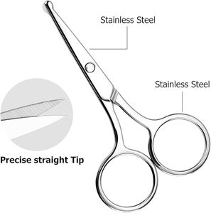 Tijeras Recortadoras de Vello Nasal de Alta Calidad, Acero Inoxidable, Punta Redondeada, Herramienta de Belleza y Cuidado Personal - Product Image 2