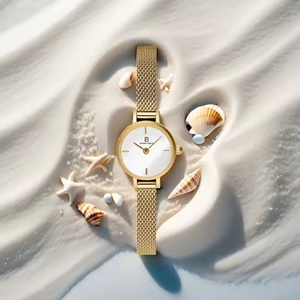 BARRY <span class=keywords><strong>POLO</strong></span> di lusso da <span class=keywords><strong>donna</strong></span> orologio di moda con nome della società personalizzato cristallo quadrante finestra movimento quarzo cinturino in maglia - Product Image 2