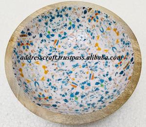 Cuencos de madera natural respetuosos con el medio ambiente con logotipo personalizado impreso, cuencos de madera para servir, vajilla para cocina, uso en hoteles - Product Image 2