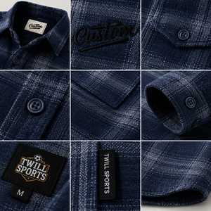 Custom Men's Regular Fit Flannel Plaid Shirt Full Sleeve Turn-down Collar 100% Cotton Casual Winter Wear Single <b>Button</b> Closure - Product Image 4