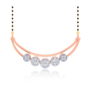 Collier Mangalsutra classique pour femme GLEAMORA ENTERPRISE plaqué or rose 18 carats avec diamant de laboratoire certifié IGI - Product Image 1