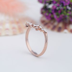 Elegantes Anillos de Diamantes con Corte Marquesa en Plata de Ley 925 Chapados en Oro Rosa para Bodas, Compromisos, Aniversarios y Fiestas - Product Image 5
