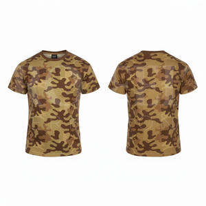 Camiseta de Manga Corta con Estampado de Camuflaje Personalizado, a la Moda, Cuello Redondo, Informal, de Algodón Transpirable, para Verano, Venta al Por Mayor - Product Image 5
