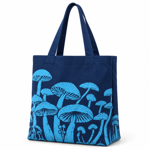 Sac fourre-tout en toile rouge à imprimé champignons Blazeno, sac à main réutilisable en polyester pour femme - Product Image 3